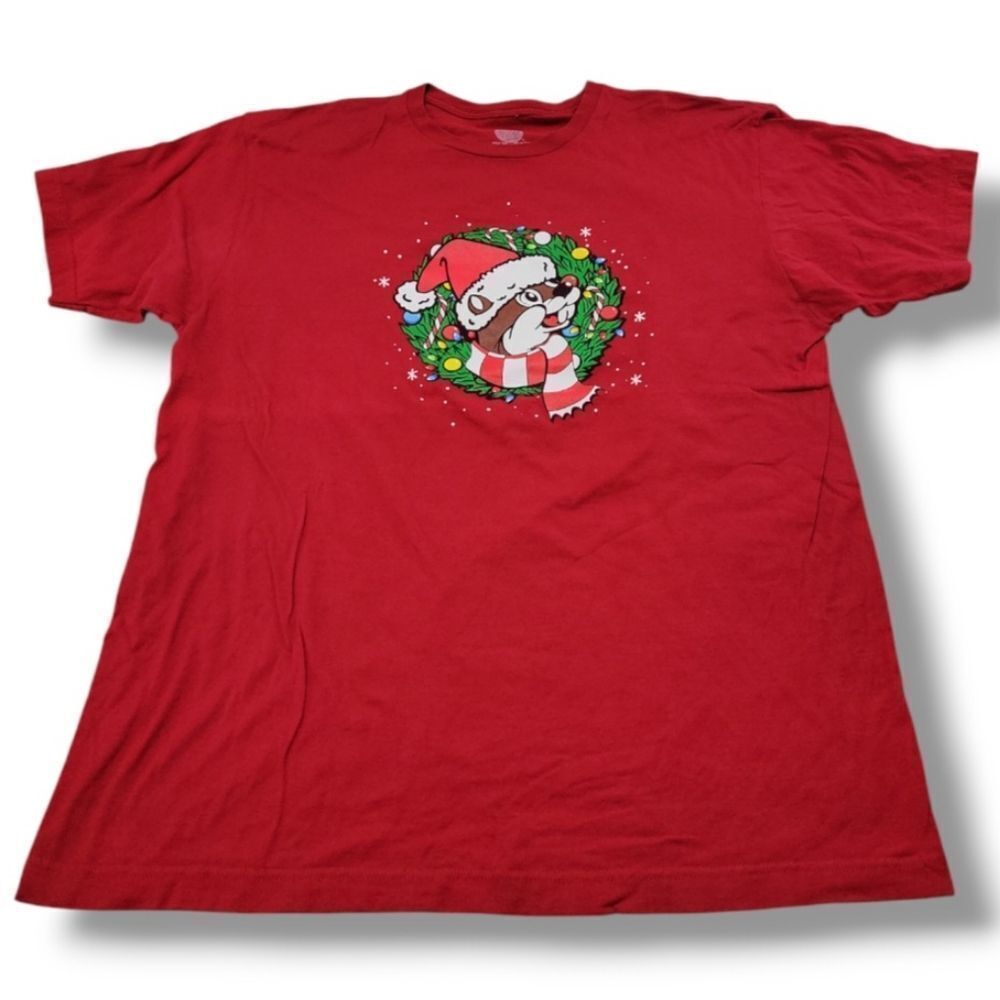 Buc-ee's Shirt Size XL Never Calm Always Bright Graphic Print T-Shirt Christmas
